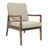 Fauteuil vintage olive vert velours côtelé 1960