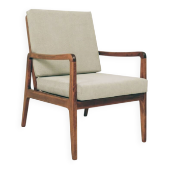 Fauteuil vintage olive vert velours côtelé 1960