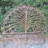 2-seat peacock rattan headboard