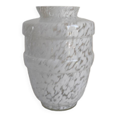 Grand vase verre de clichy blanc
