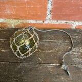 Old Fishing Floater Marine Glass + Vintage Net Rope