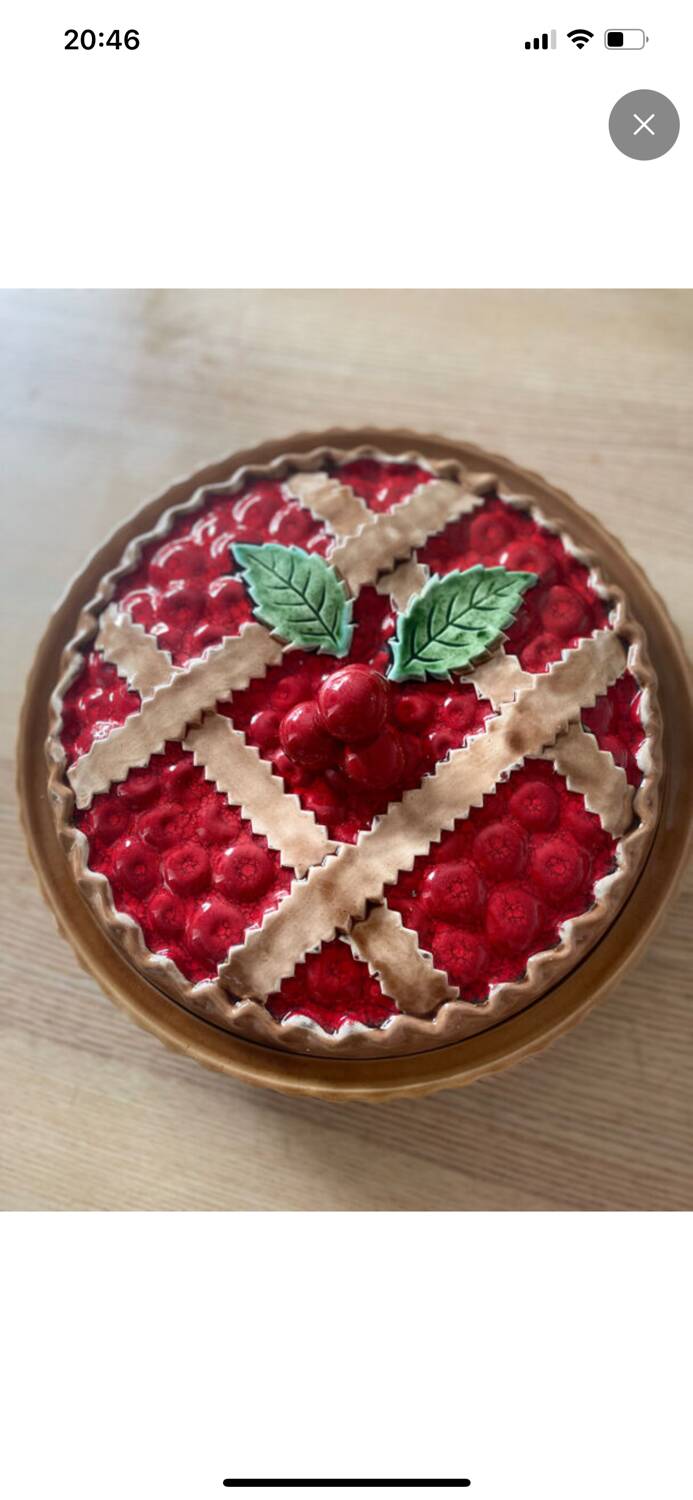 Barbotine plat à tarte cerise
