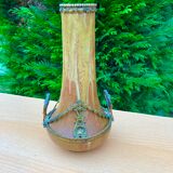 Ceramic vase bronze frame signed Denbac