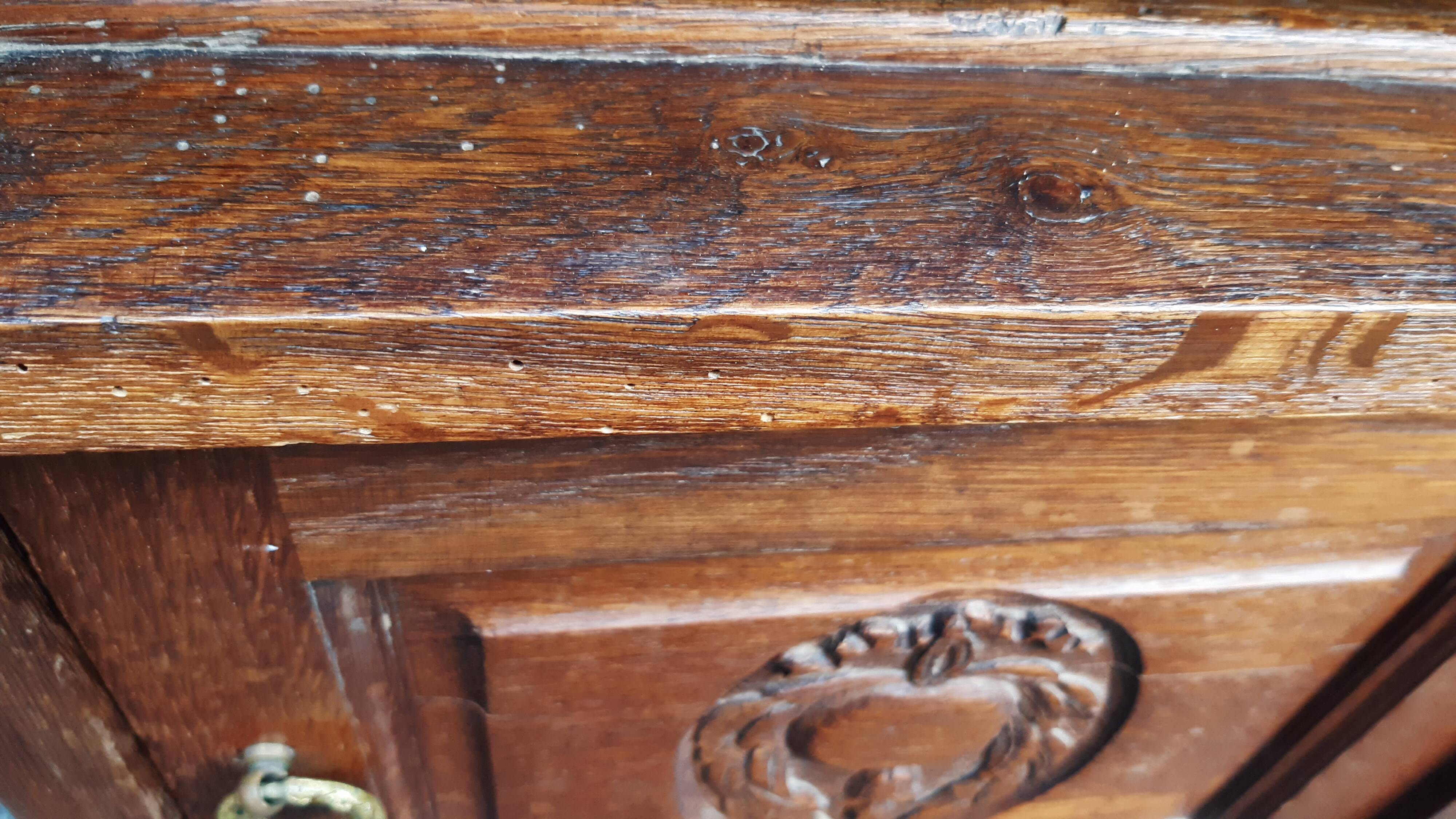 Solid oak and marble bedside tables