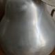 LARGE PEAR OR QUINCE IN BRUSHED ALUMINUM ICE BUCKET MADE IN ITALY AROUND 1970