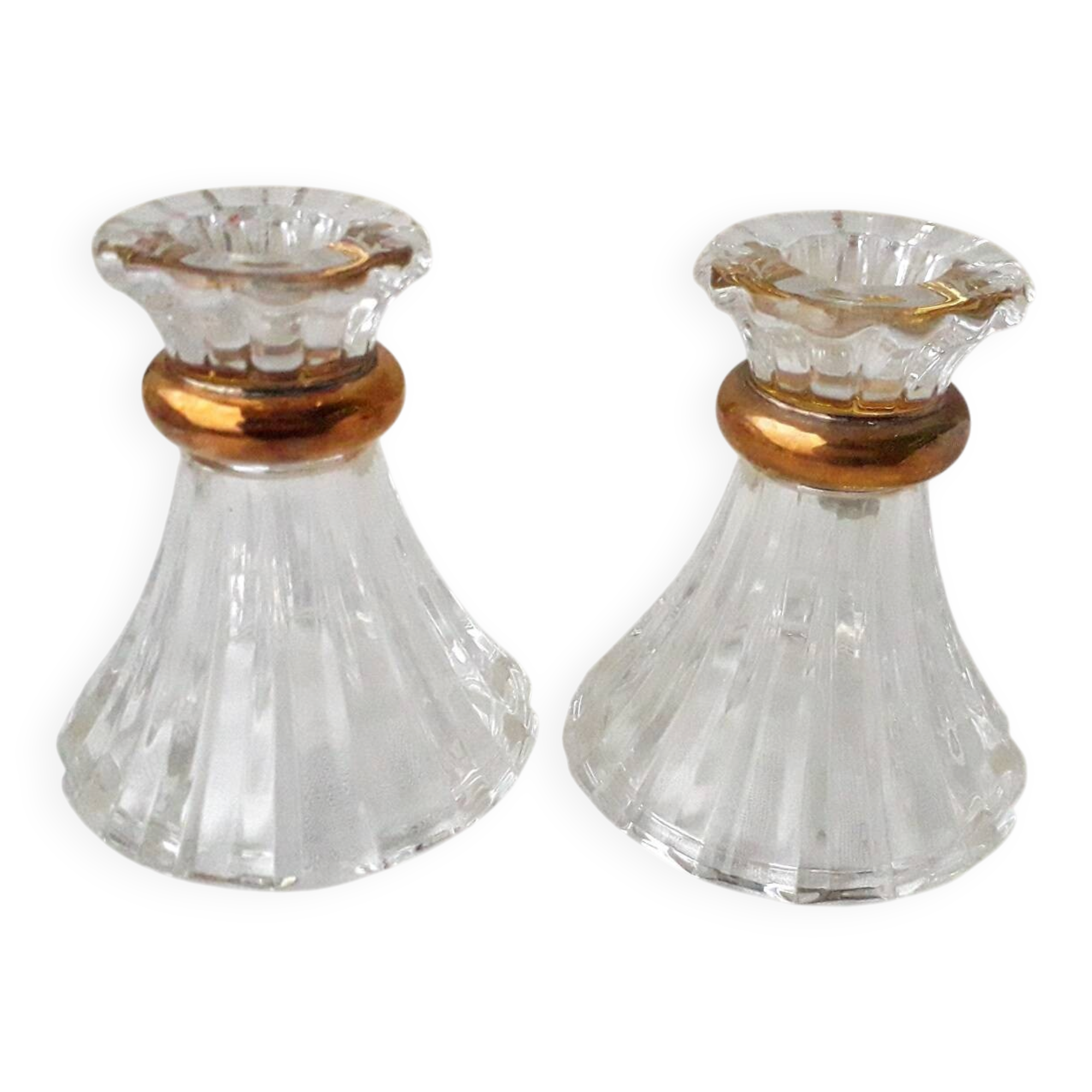 Pair of crystal candlesticks