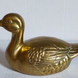 Vintage solid brass duck