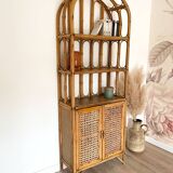 Étagère / Blibliothèque en bambou et rotin - Années 60/70