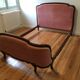 Louis XV pink velvet bed 140 x 190