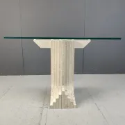 Vintage travertine console table in the manner of Carlo Scarpa, 1970s