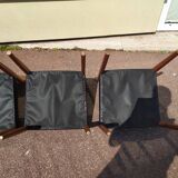 Ensemble de 4 chaises scandinaves teck cuir noire