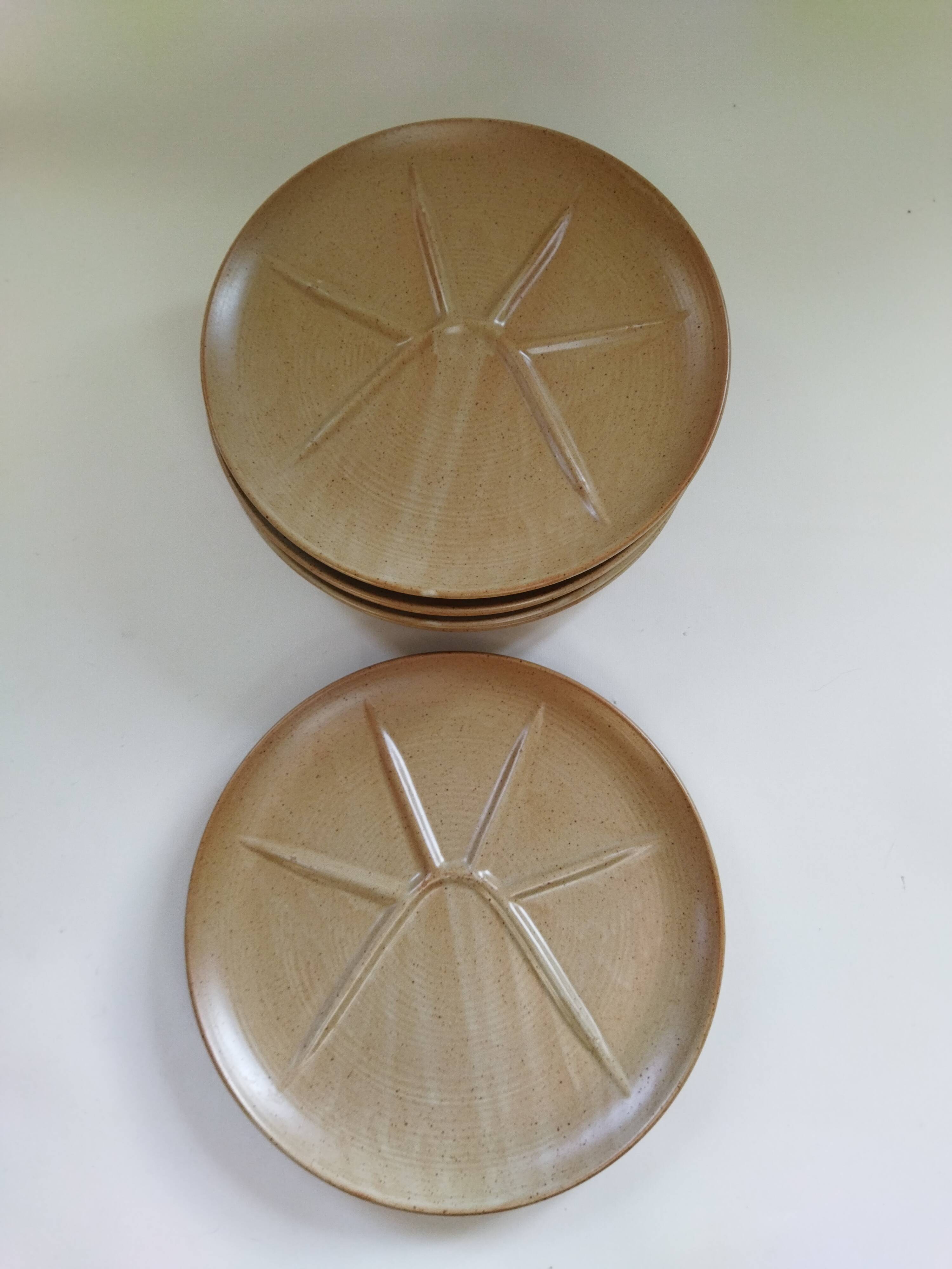 Six Village CNP stoneware plates