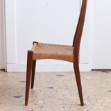 Scandinavian teak chair and rope