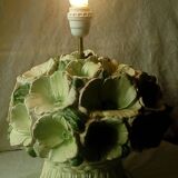 Lampe de salon a poser en ceramique bouquet de fleurs