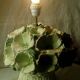 Lampe de salon a poser en ceramique bouquet de fleurs