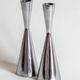 Duo of diabolo candlesticks in cast aluminum, Erika Pekkari for Ikea, 2000s
