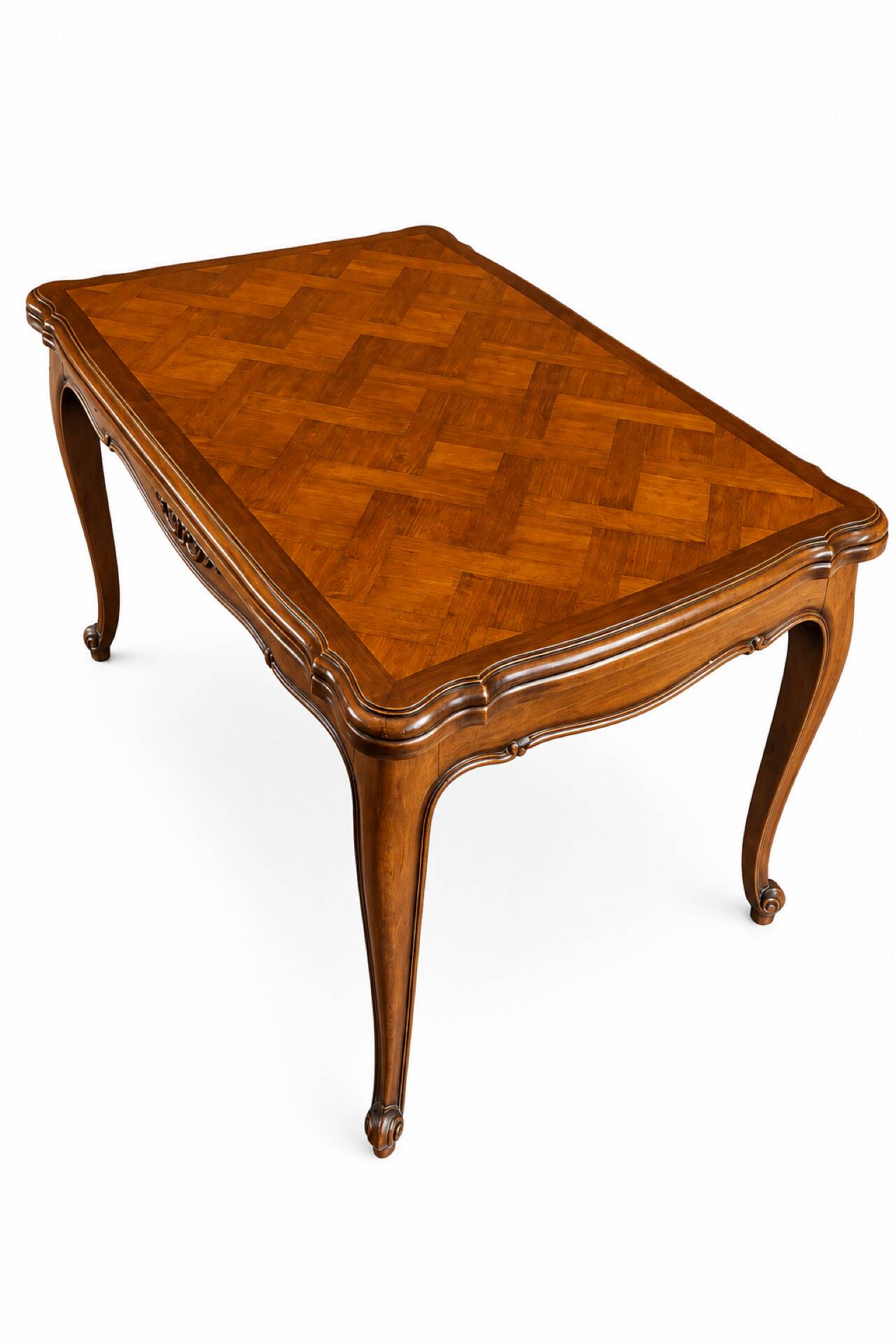 Table de style Louis XV chêne massif à rallonge