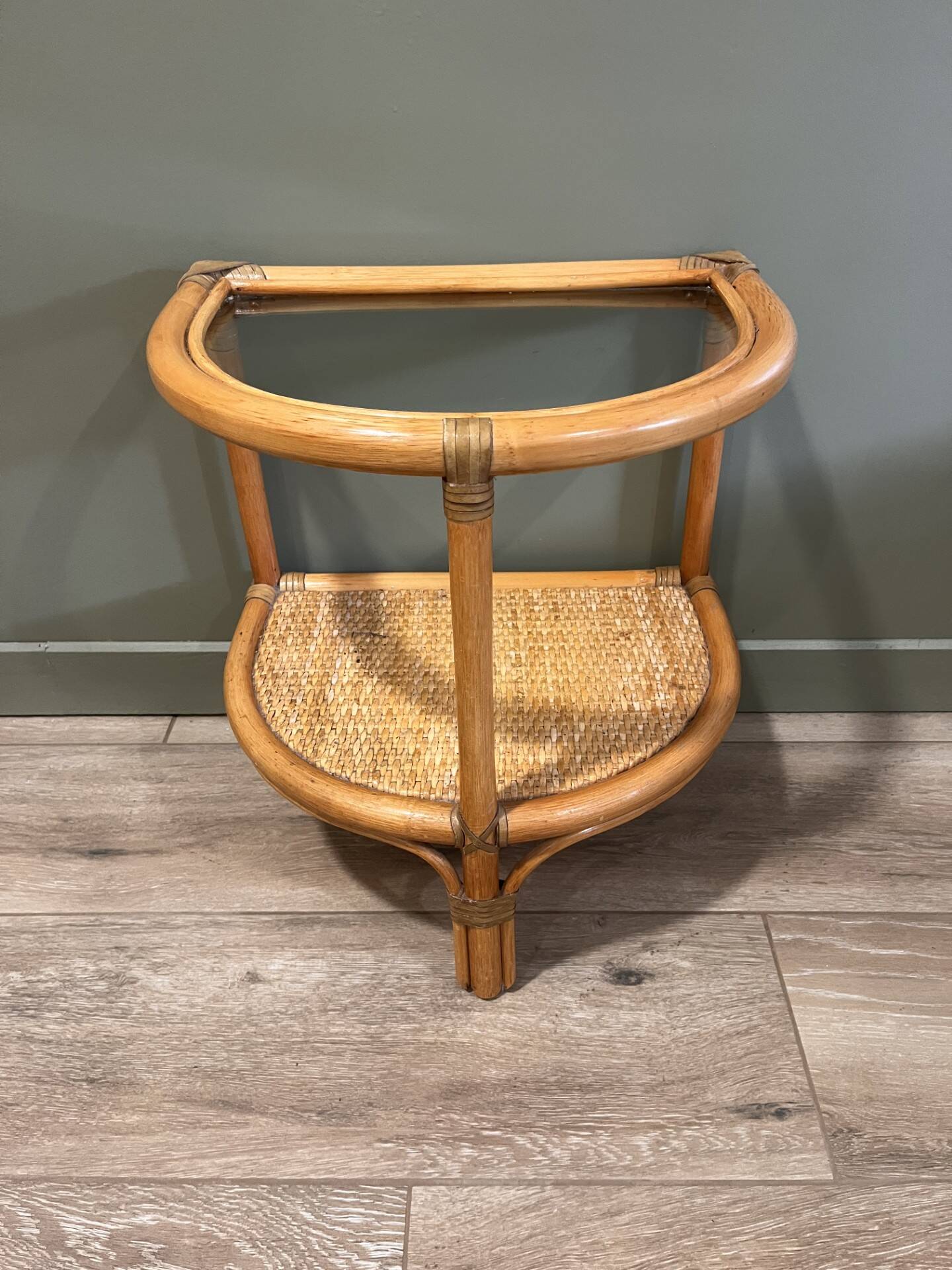 Rattan bedside table