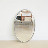 Miroir ovale chromé argenté