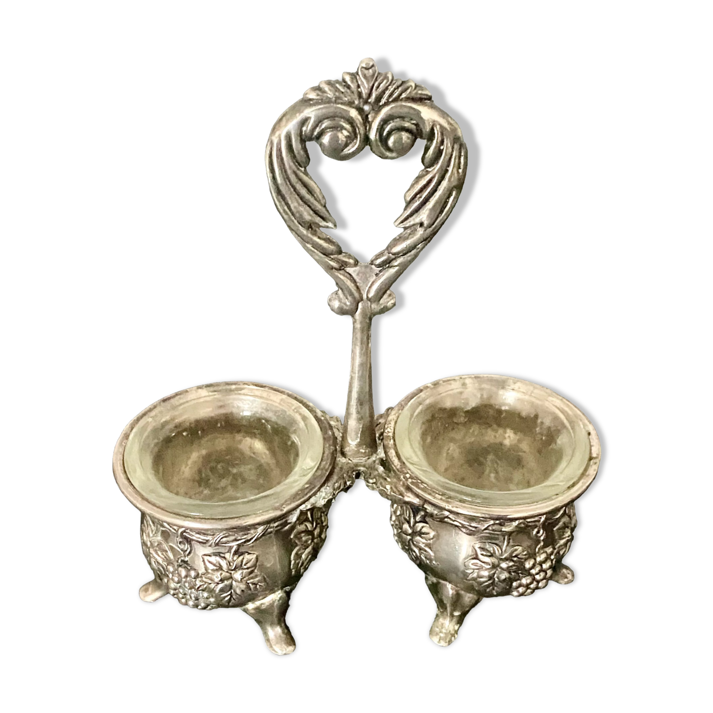 Duo salt shaker and pepper in silver metal color
