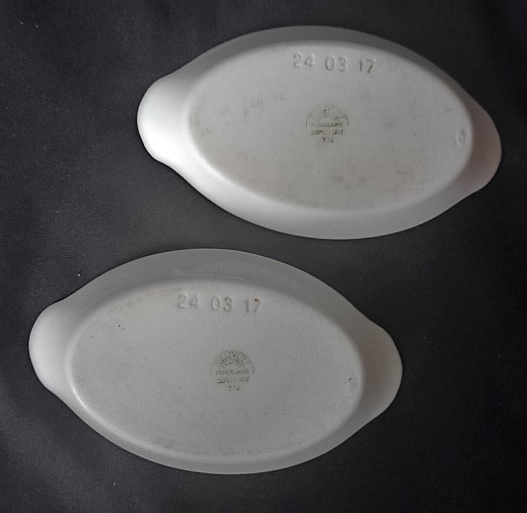 Pillivuyt Oval Au Gratin White Baking Dishes Porcelain-set 2