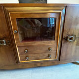 Solid wood and gray marble buffet