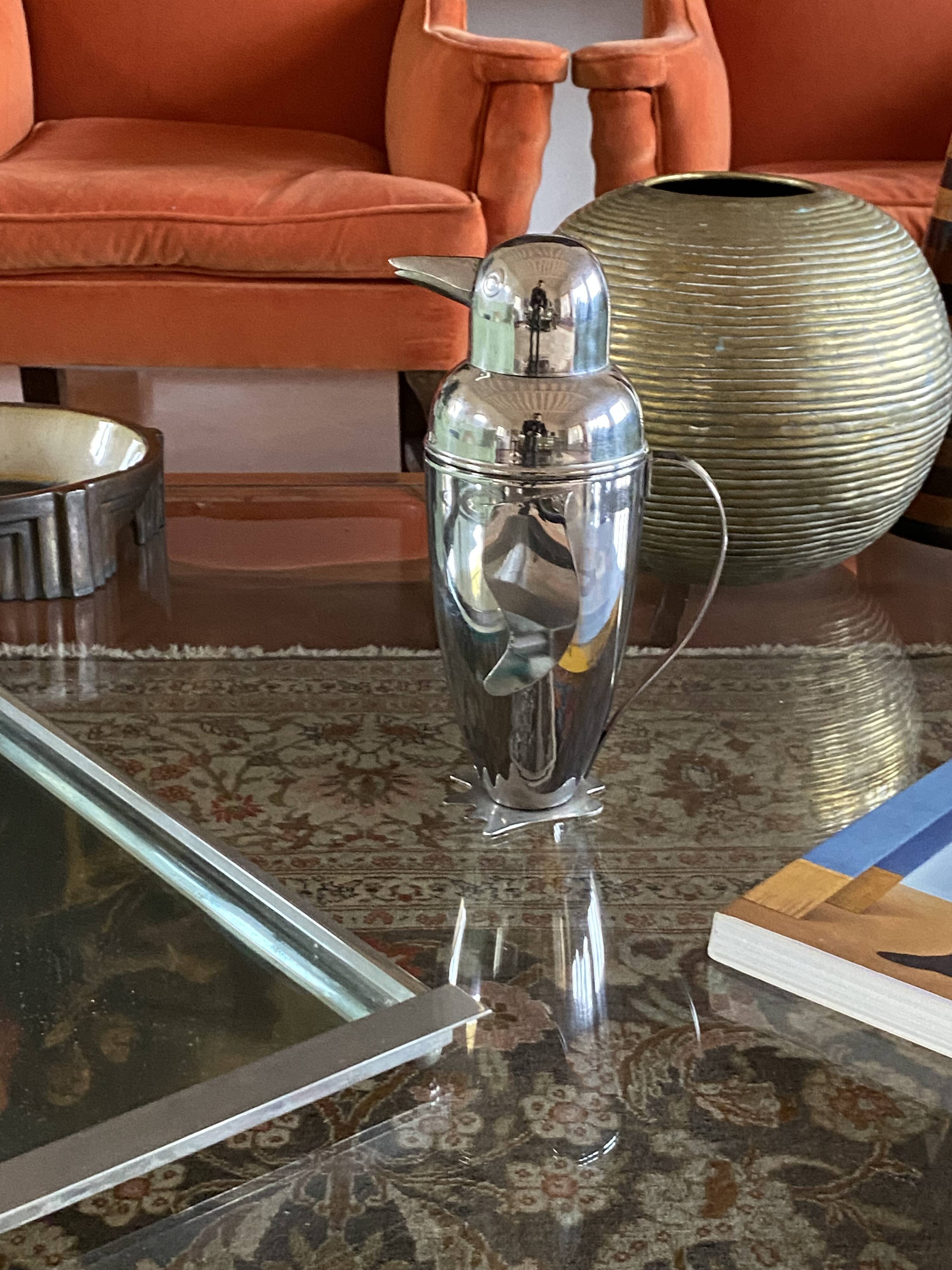 Penguin cocktail shaker, italy late xx century