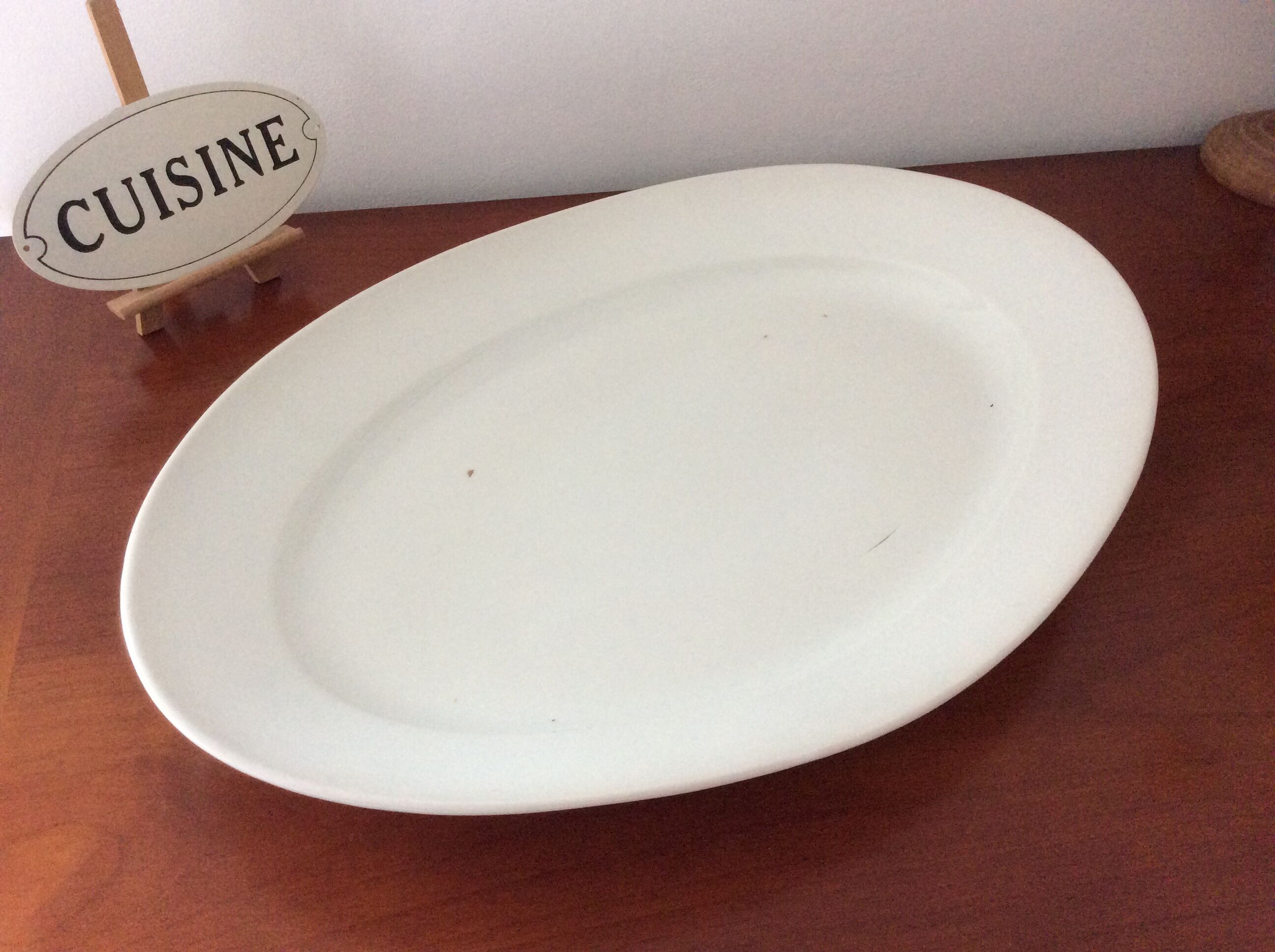 Old oval dish big porcelain