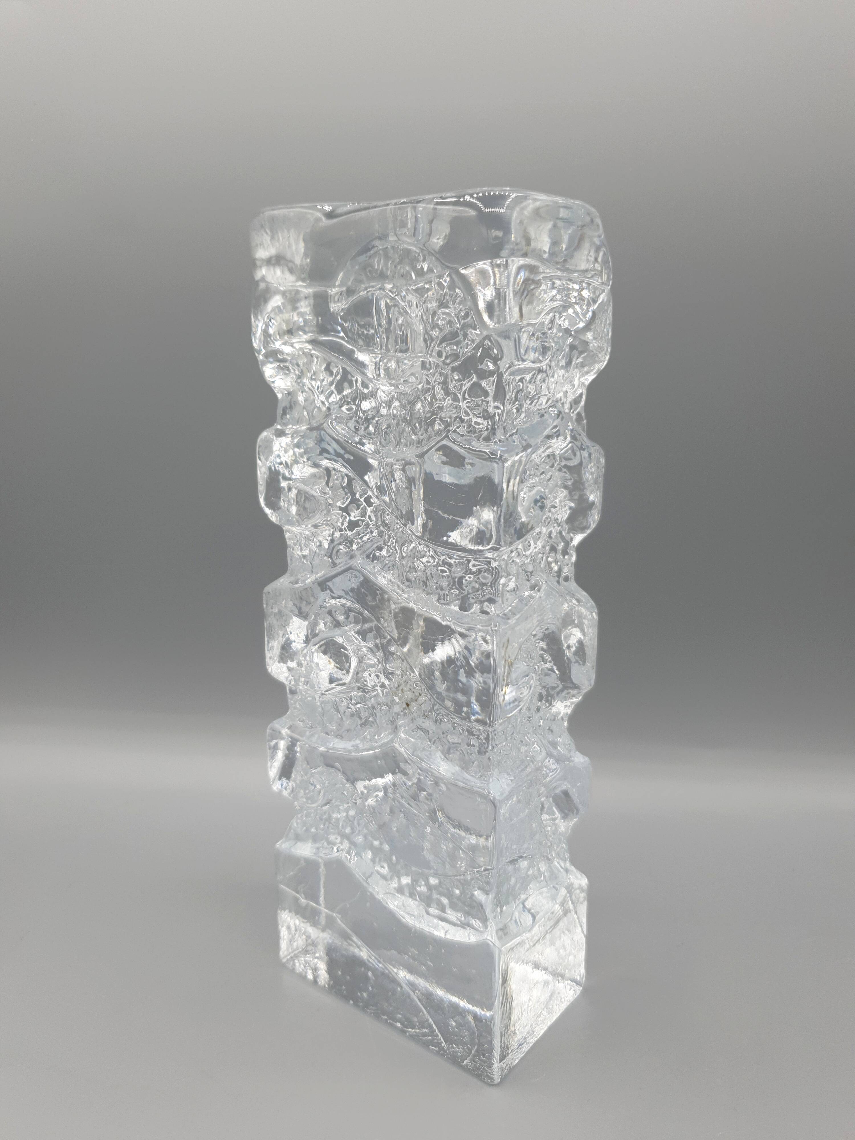 Moulded glass soliflore vase - Ingrid Glashette - 1970s