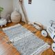 Berber carpet Zanafi - 100% black and white wool - 115 cm x 60 cm