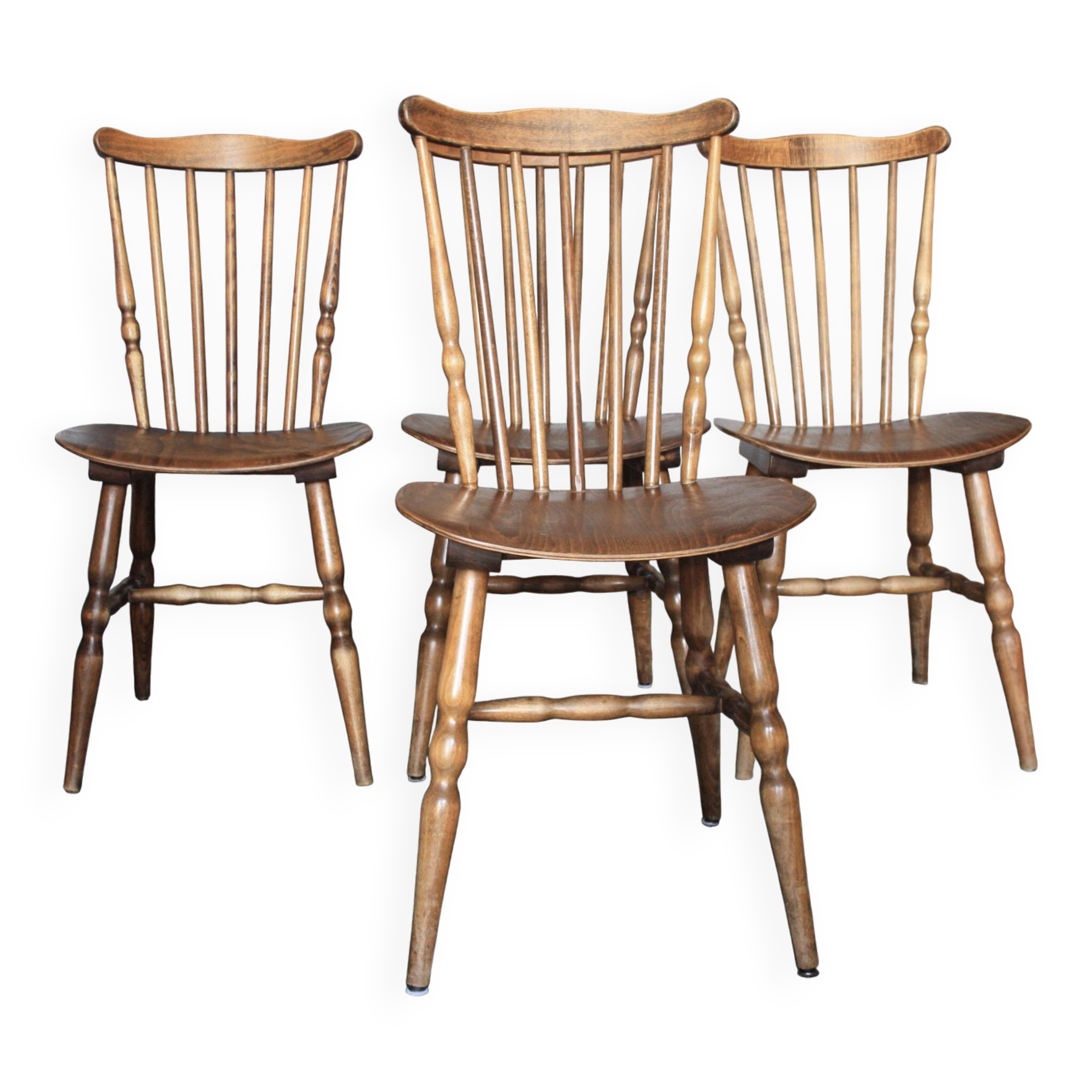 Set of 4 Tacoma Baumann slatted chairs