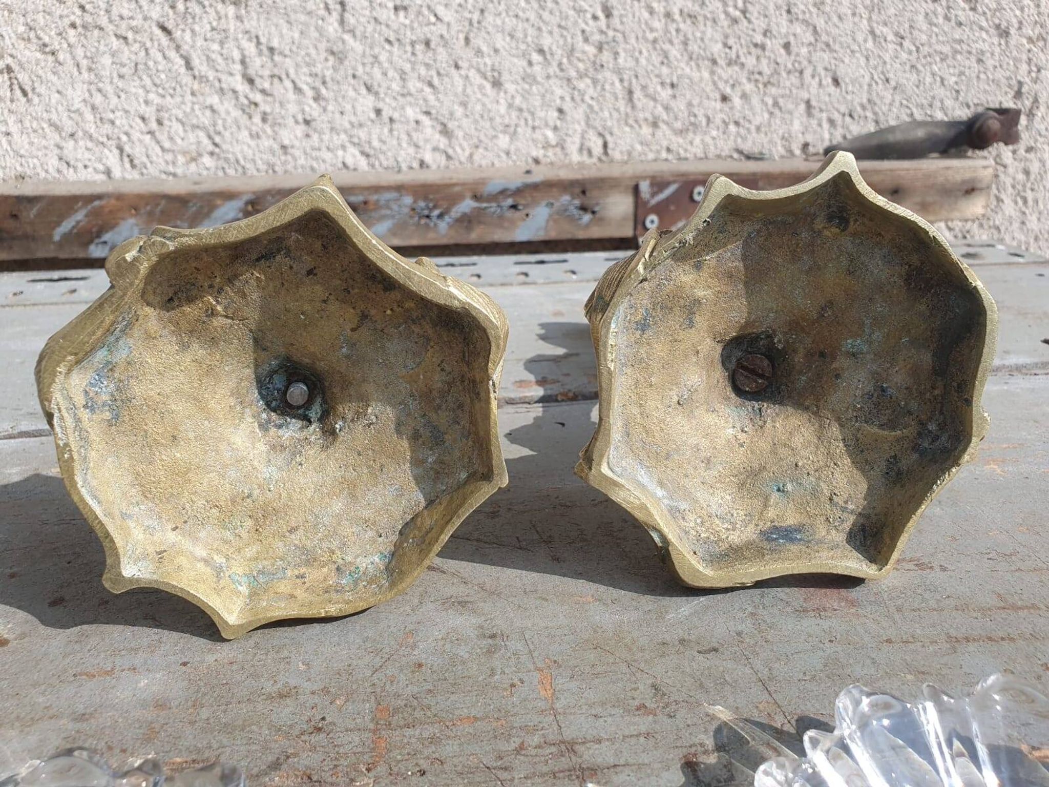paire bougeoirs bronze