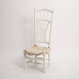 Napoleon 3 shabby white nurse chair