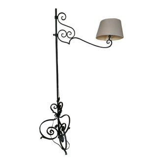 Black wrought iron floor lamp