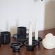 Pair of vintage octagonal candlesticks – 1980s