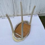 Bolster one drawer eggshell color cracked effect side table 1970