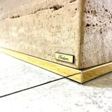 Travertine and brass coffee table by Fedam, 1970s