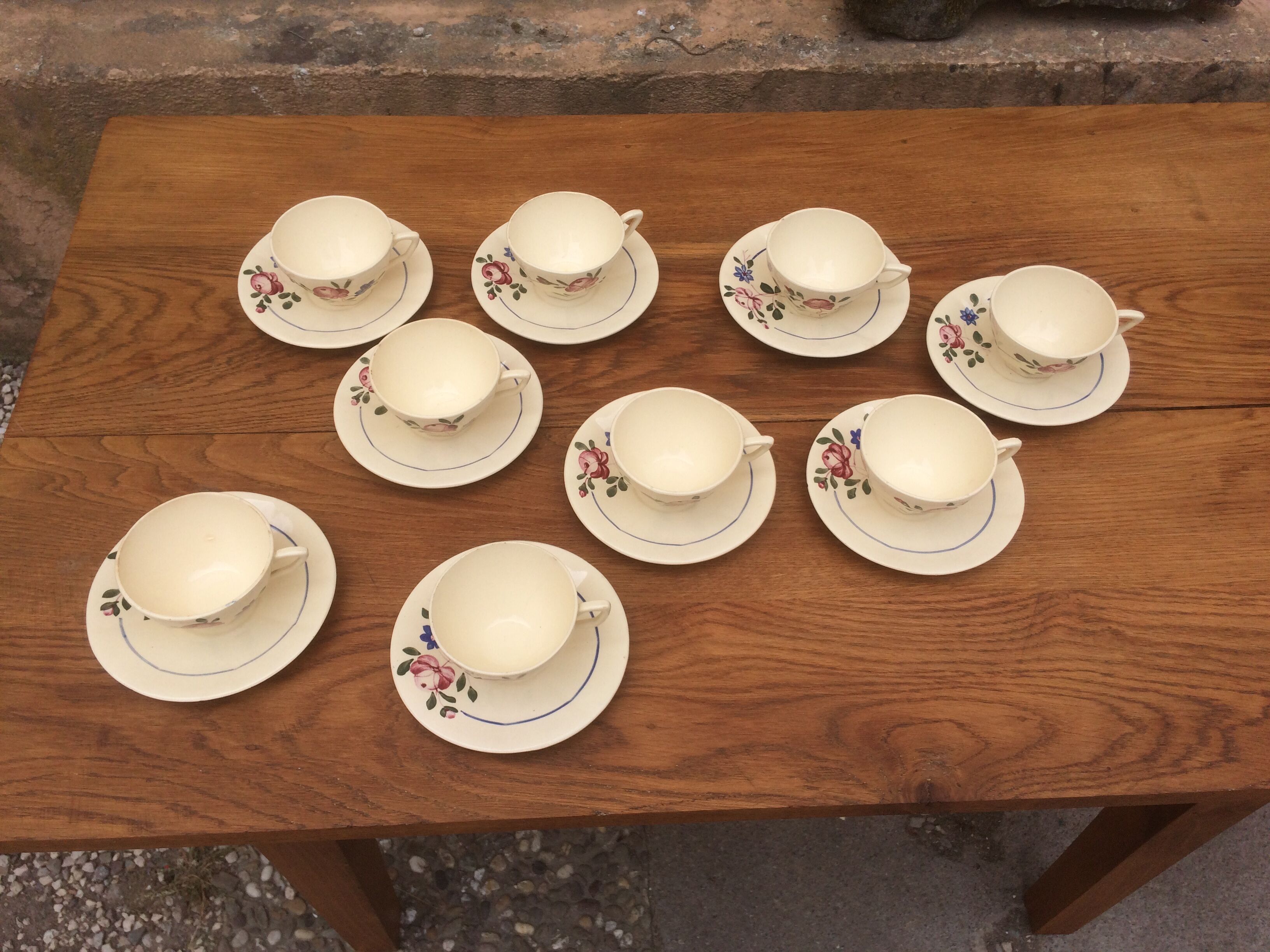 Digoin Sarreguemines coffee cups