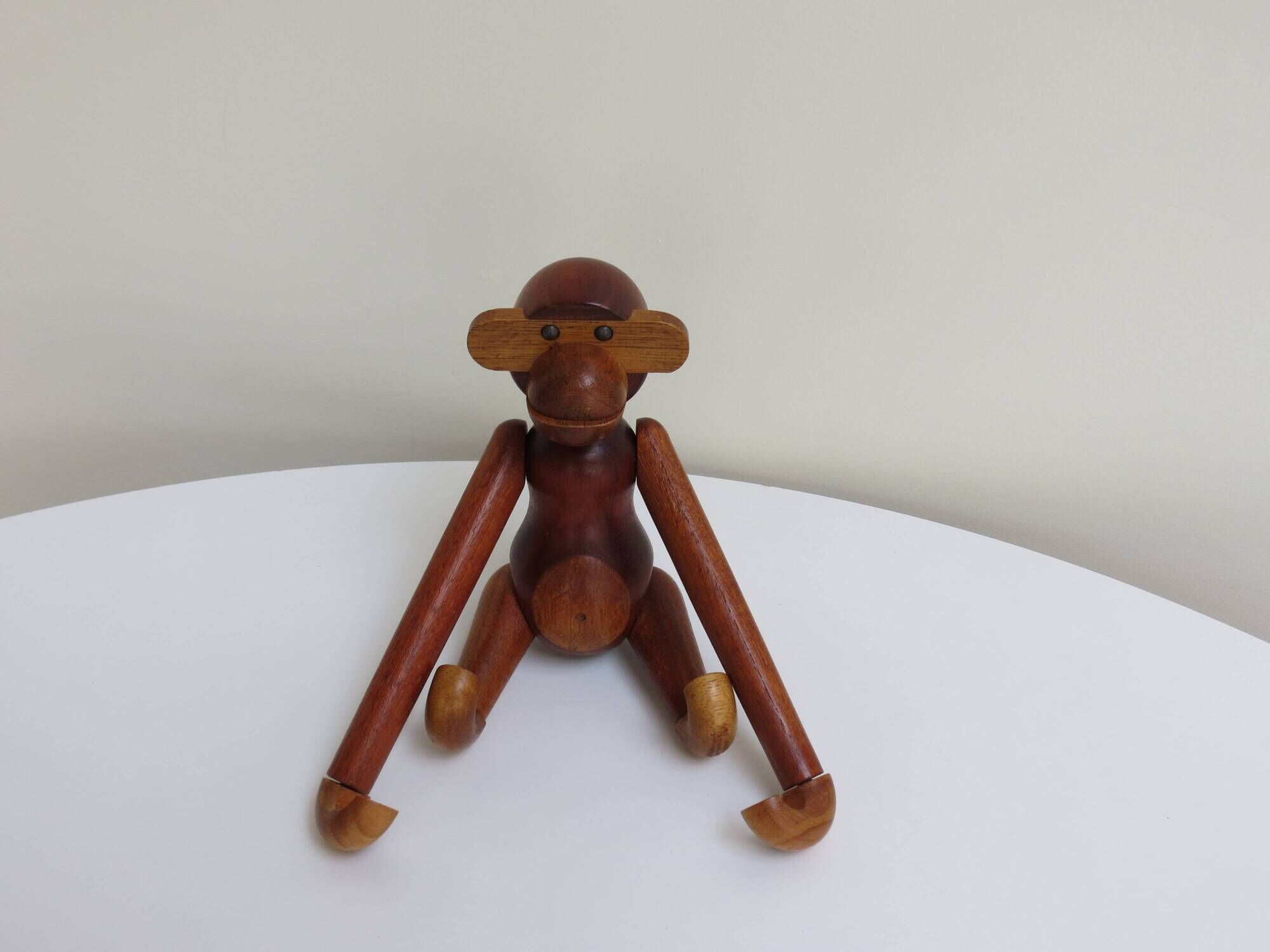 Set of 3 1960s Kay Bojesen Vintage Wooden Toy Monkey Elephant Bear Danish