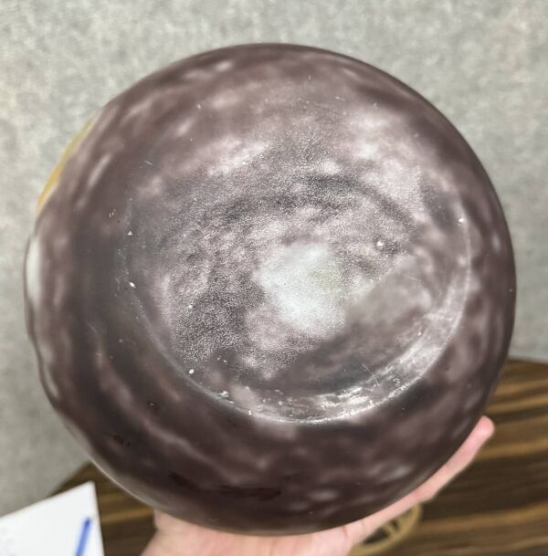 D'après Muller: vase boule en verre marmoréen époque Art Déco vers 1930