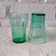 7 Retro emerald green glasses, 20 cl each, France, vintage 1970s
