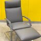 Fauteuil Relax Erpo Classics CL265 et repose-pieds - Cuir gris
