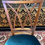 6 cherry wood chairs with openwork backs