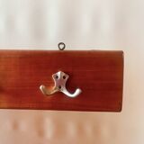Vintage wooden wall coat rack - 6 double hooks