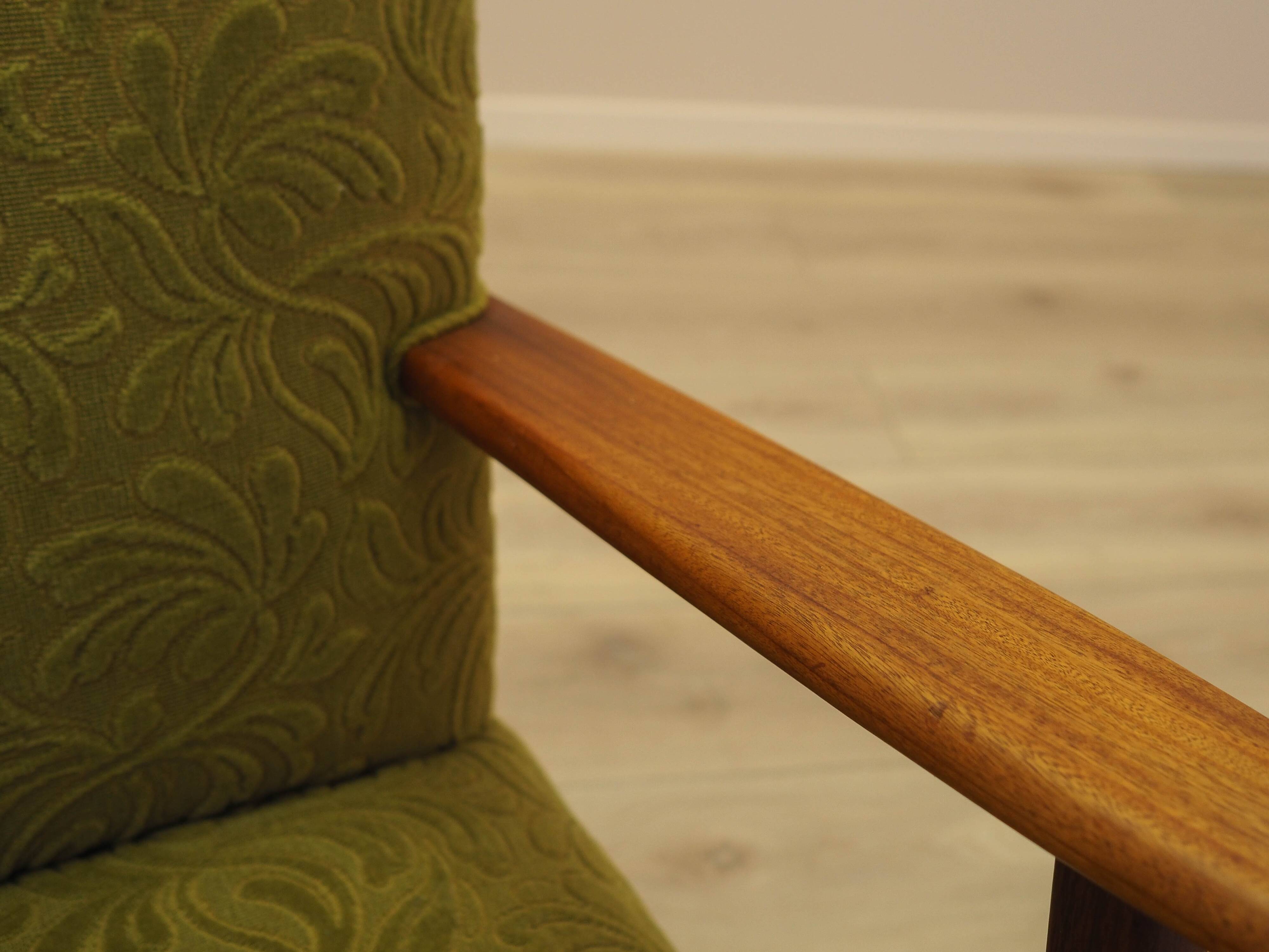 Green armchair, Danish design, 1960s, made in Denmark
