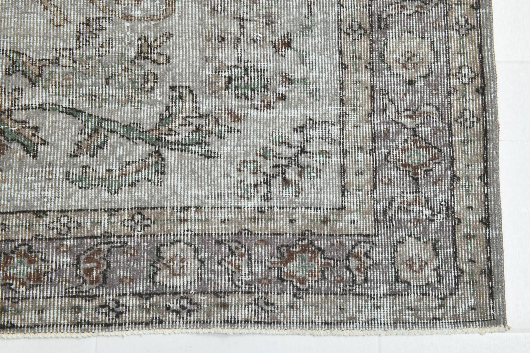 5x9 Gray & Black Oriental Vintage Rug 170x275Cm SK 6991