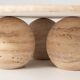 Contemporary Round Travertine Coffee Table, Italy
