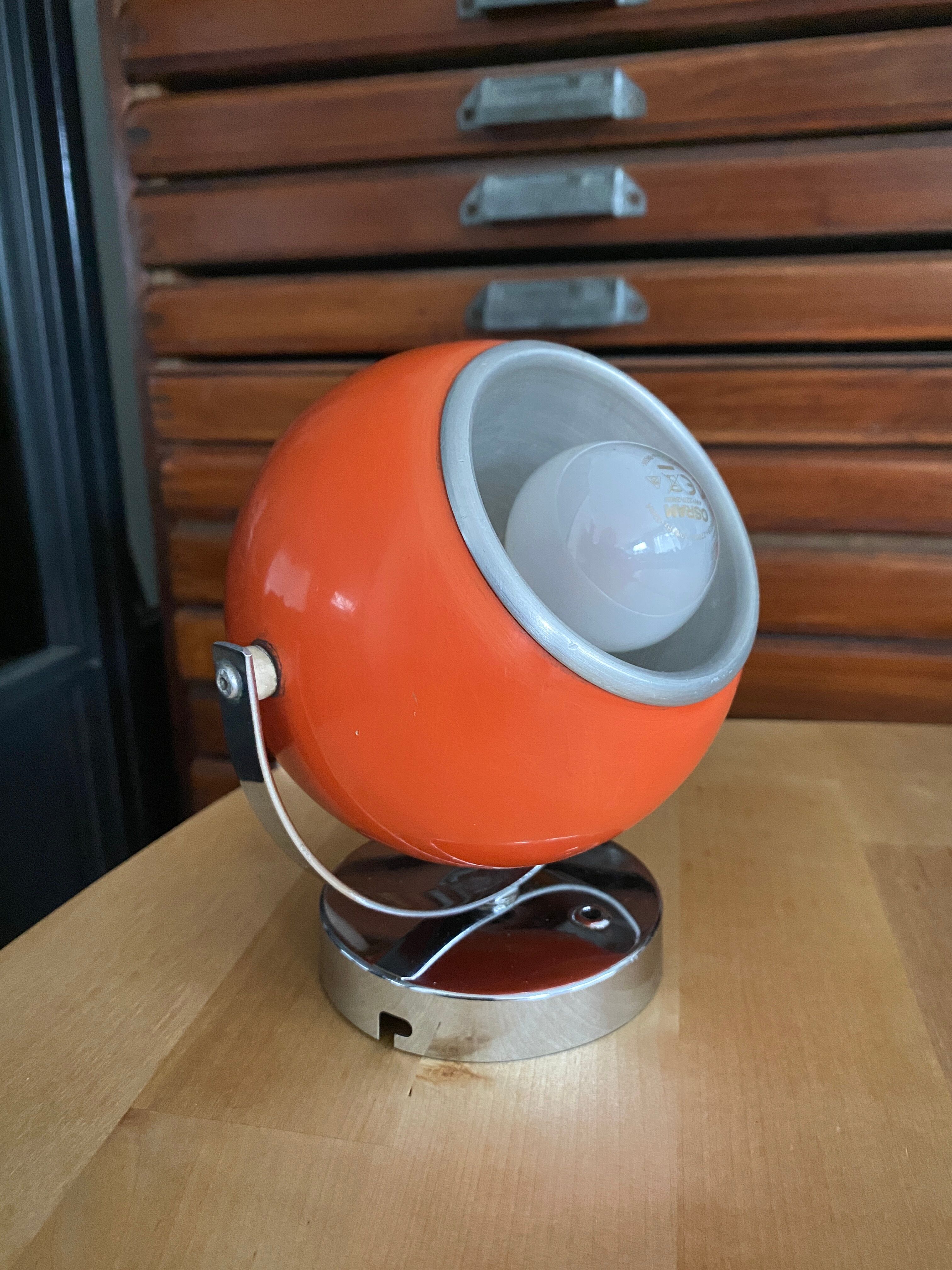 Vintage orange Eye Ball lamp