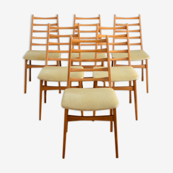 Suite of 6 vintage chairs 1960s