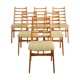 Suite of 6 vintage chairs 1960s
